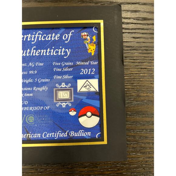 Glaceon Pokemon Card with an authentic piece of fine silver - Picture 4 of 5